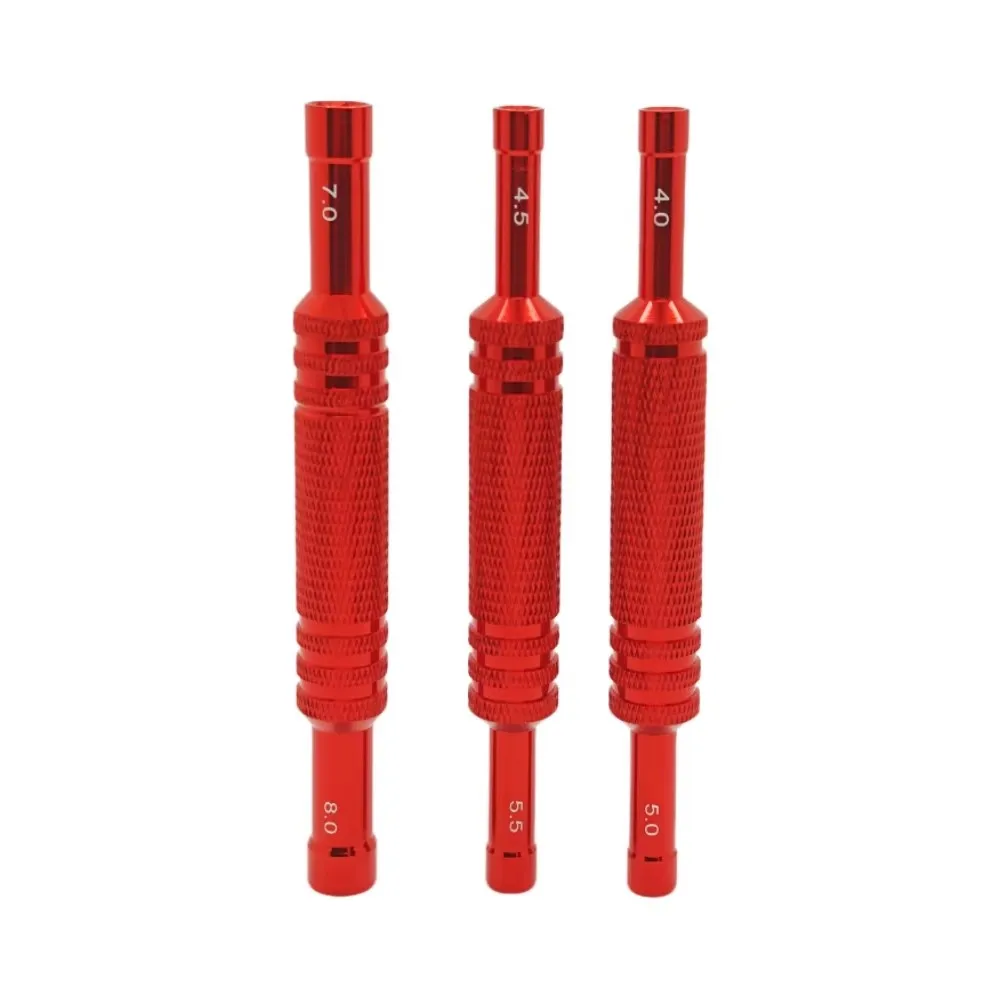 아머 휴대용 양면 육각 소켓 렌치(4, 4.5, 5, 5.5, 7, 8.0mm) - 알루미늄 합금 스케일 모델 너트 제거 도구