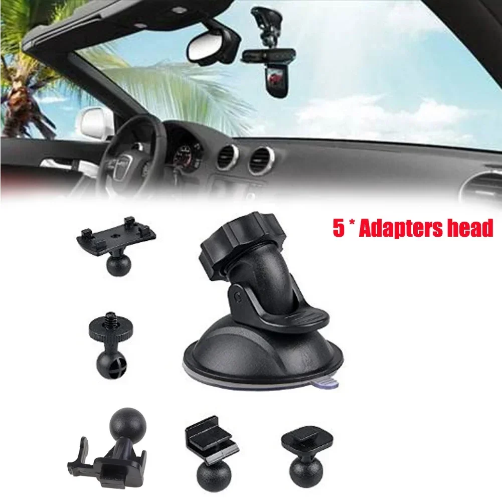 Car Suction Cup For Dash Cam Holder +5 Adapter Car Windshield Rotating Mount For Driving DVR Camera Bracket 1x