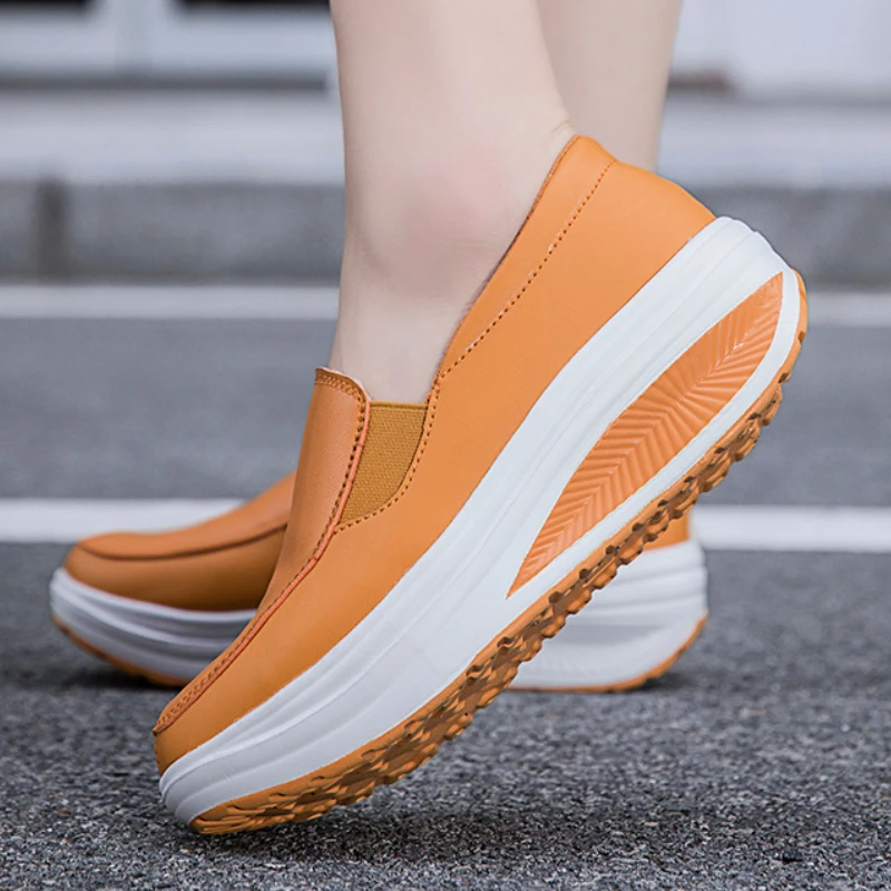 Women Wedge Platform Sneakers Cushion Slip on Women Shoes Woman  Shoes Women Soft Outdoor Non-slip Shock Absorber Rocking Shoes