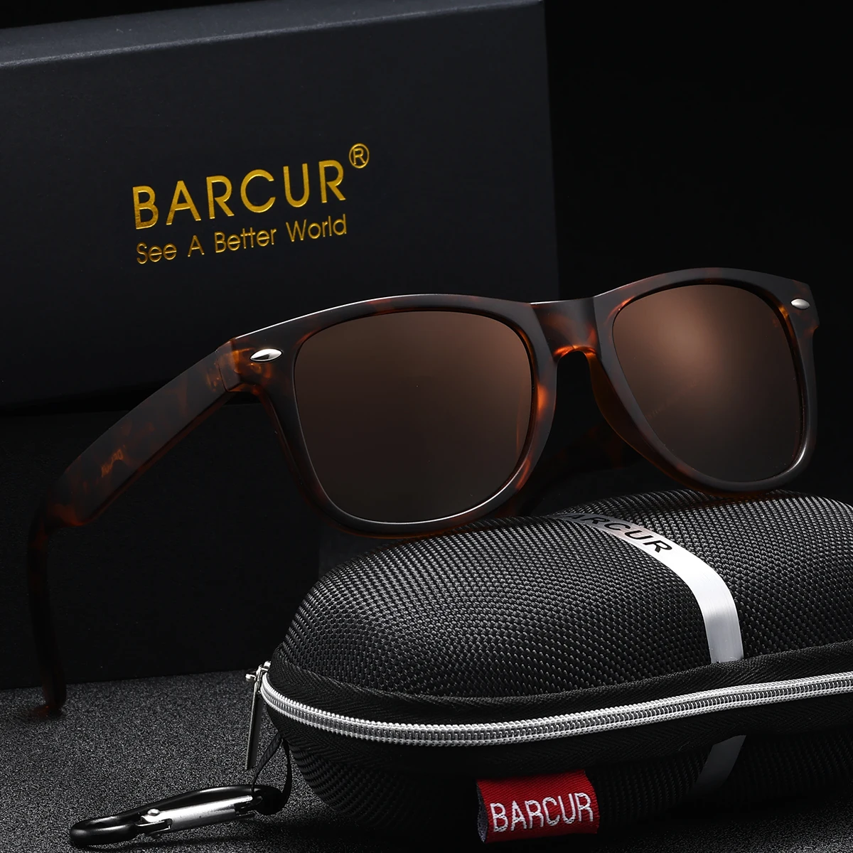 BARCUR 여성용 편광 선글라스 무광택 질감 인쇄 프레임 사이클링 사진 일상 착용 캐주얼 남성용 안경 선물