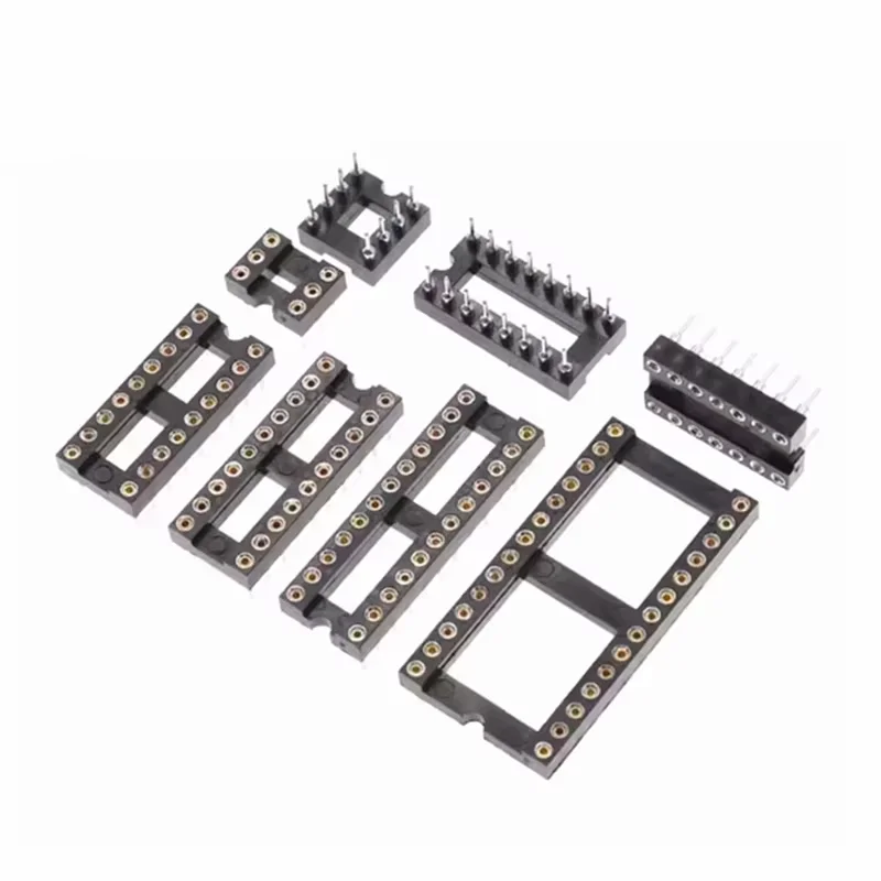 10PCS Round Hole IC Socket Connector Integrated Circuit Socket DIP8 DIP14 DIP16 DIP18 DIP20 DIP28 DIP40 Sockets