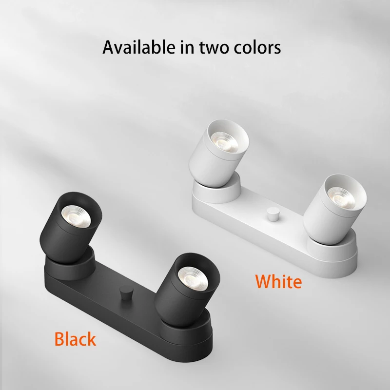 Saiyo Led Track Spotlight Surface Mounted Double Head Ceiling Lamp Spots Light Free Rotation Focos 220V For Home Background Wall