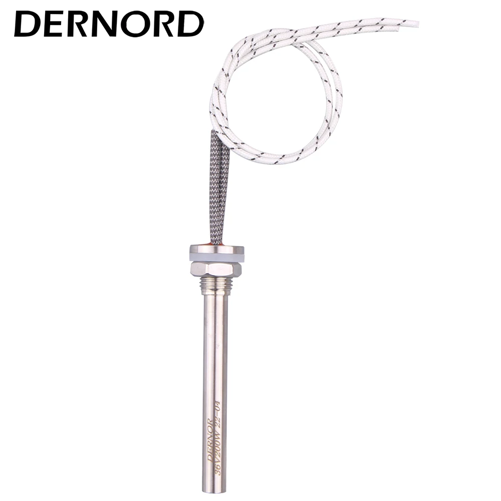 DERNORD 36v 48v Cartridge Heater M14 Stainless Steel DC Tubular Heater Resistance Immersion Water Heating Element 200w/400w