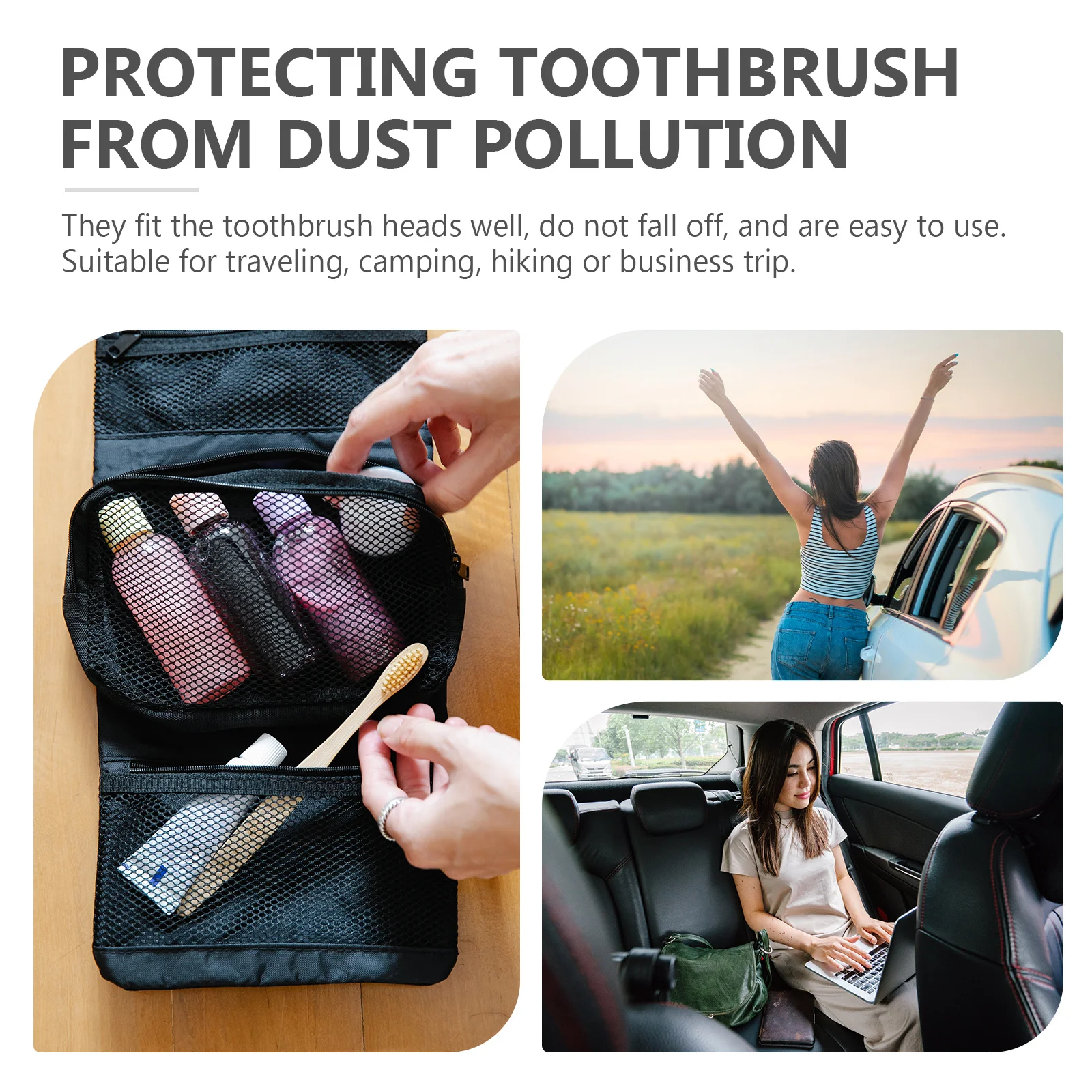 10 個のプラスチック歯ブラシヘッドプロテクターカバーキャップ電動歯ブラシ用旅行キャンプハイキングポータブル小型軽量