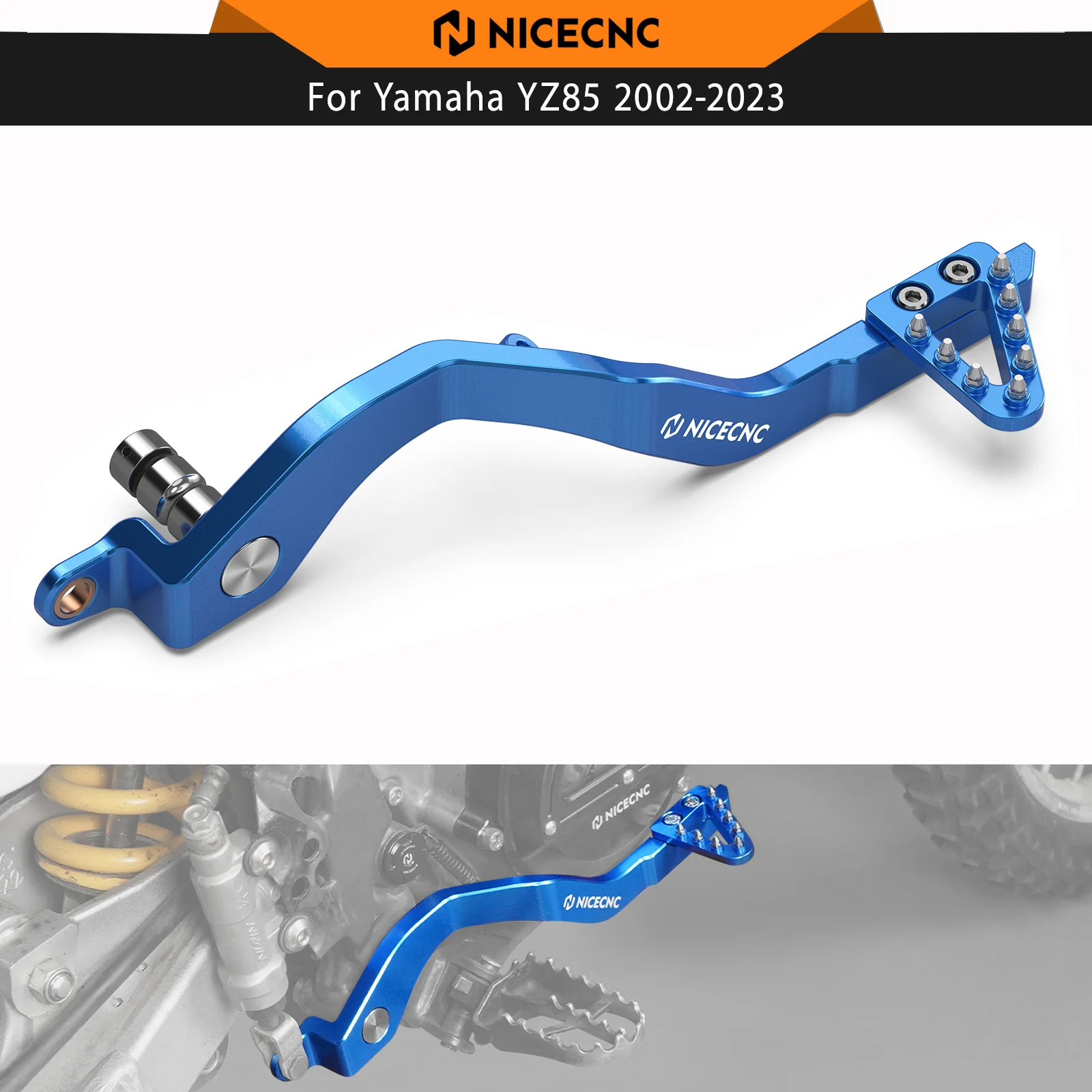 

NICECNC Rear Brake Pedal Arm Lever Brake Saver For Yamaha YZ85 YZ 85 2002-2023 2022 2021 2020 2019 6061-T6 Aluminum Blue Black