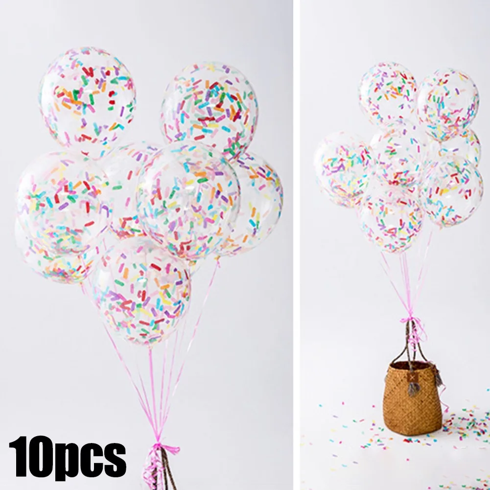 10pcs Ice Cream Balloons Birthday Wedding Party Decoration Long Strips Paper Confetti Latex Ballons Baby Shower Sprinkles