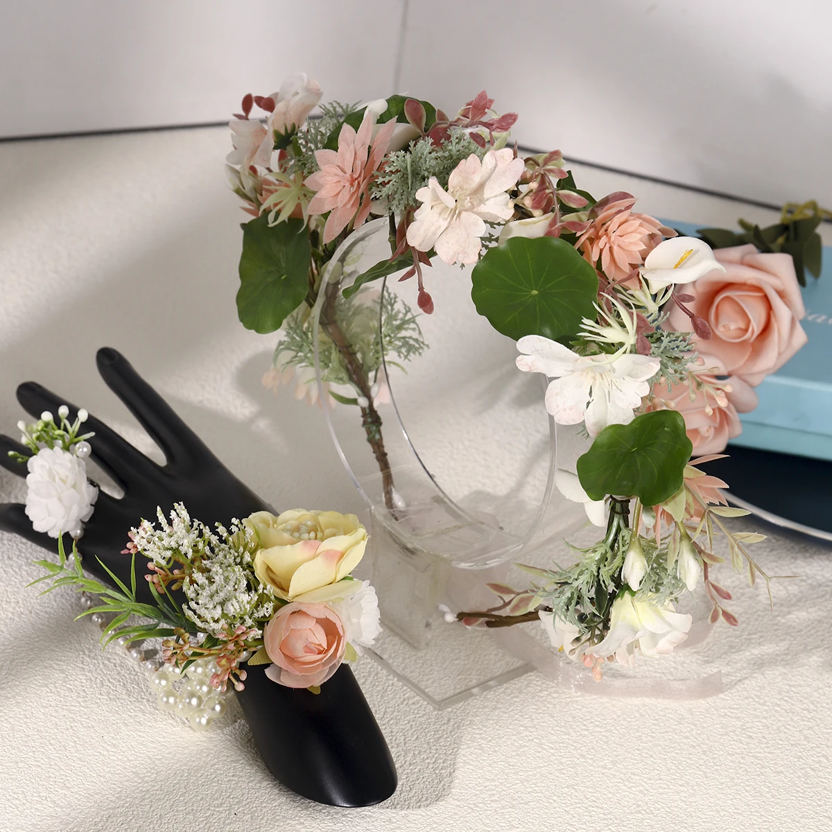 

Модная тканевая цветочная гирлянда, повязка на голову, ленты для волос, свадебная пляжная повязка на голову, плавающая повязка, имитация цветочной короны