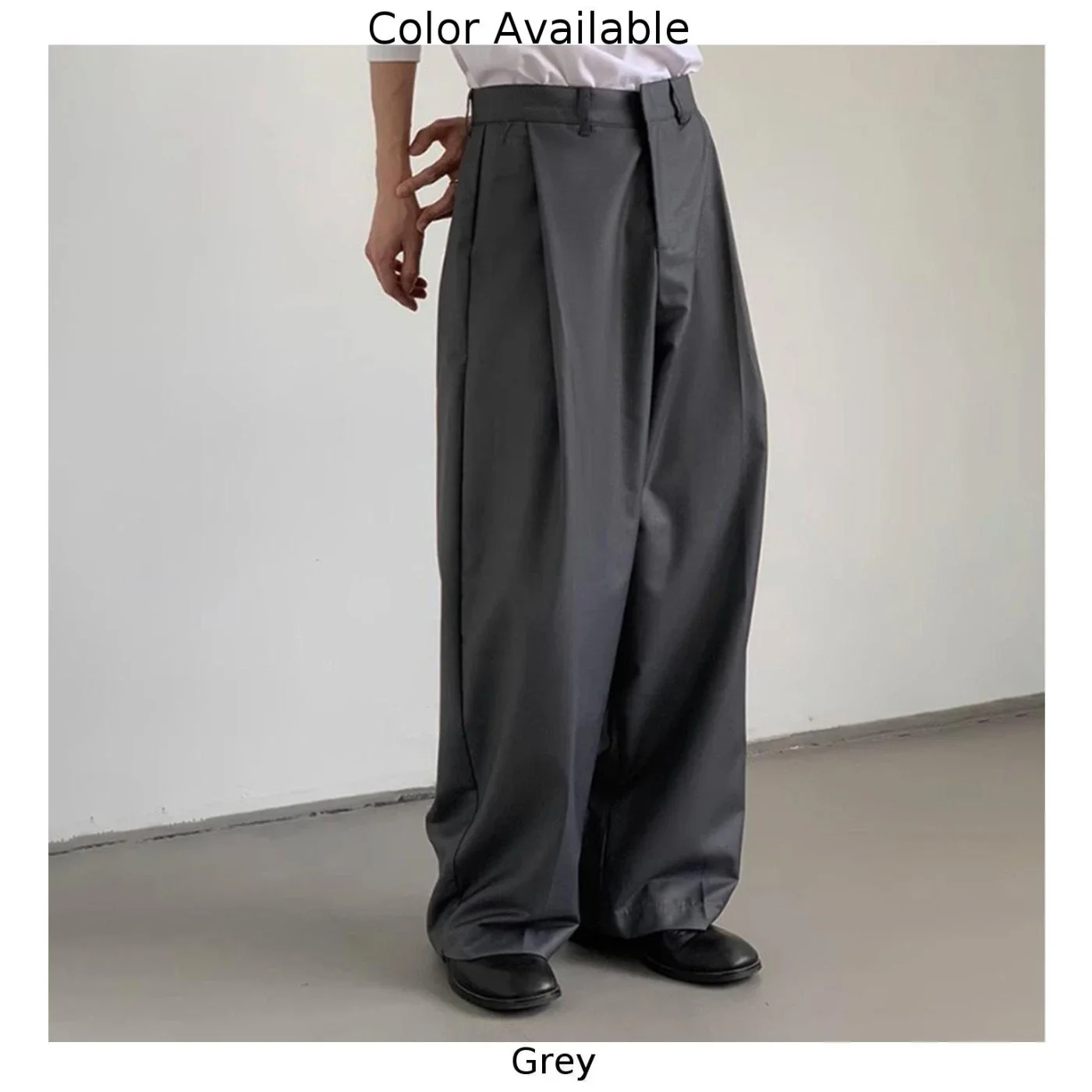 Men's Straight Tube Ice Silk Pants, Casual Slacks, Youth Thin Wide Leg Pants, Business Summer Pants Soft Vintage Trousers