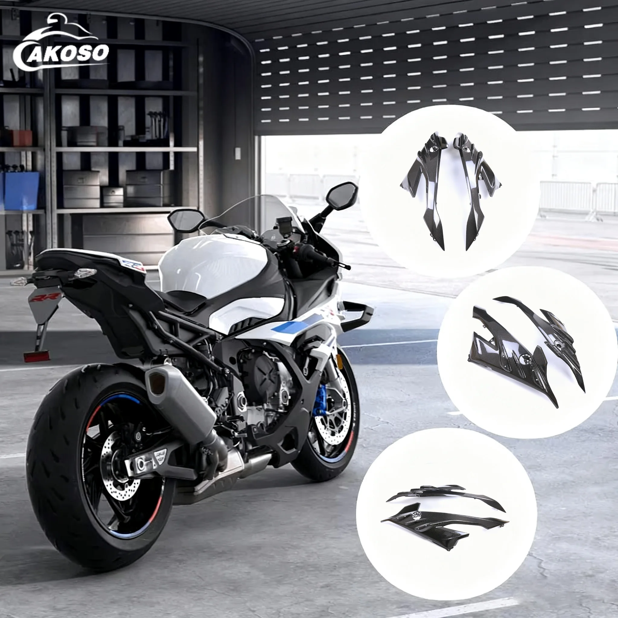 

AKOSO Carbon Fiber Motorcycle Winglets for BMW S1000RR 2023-2025 – Racing Aerodynamics
