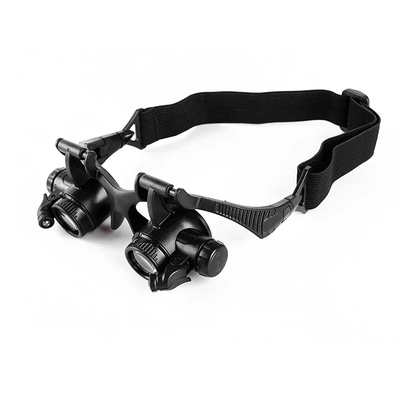 

New 220VWearing Glasses Type Maintenance Magnifying Glass Clock Repair Watch Band LED Lamp 10x15x 20x 25x High-definition Binocu