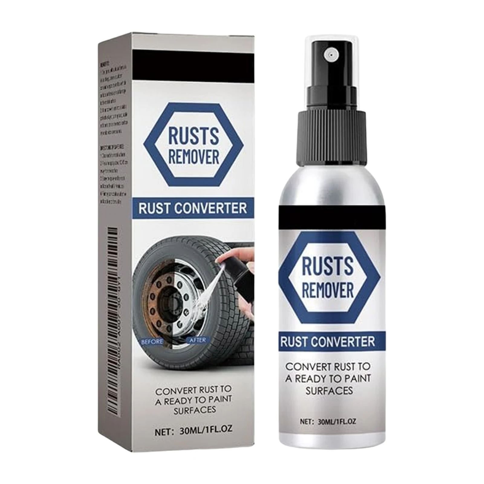 30ml Rust Stain Remover Powerful Rust Removal Spray Quick-Drying Metal Tarnish Dissolver For Auto Bike Chains Kitchen Utensils