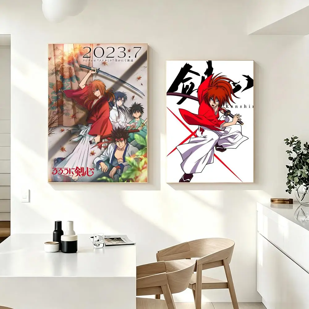 Anime Rurouni Kenshin Poster Poster HD Printing Fresh Elegant Style Wall Art Home Decor For Living Room Bedroom Gift