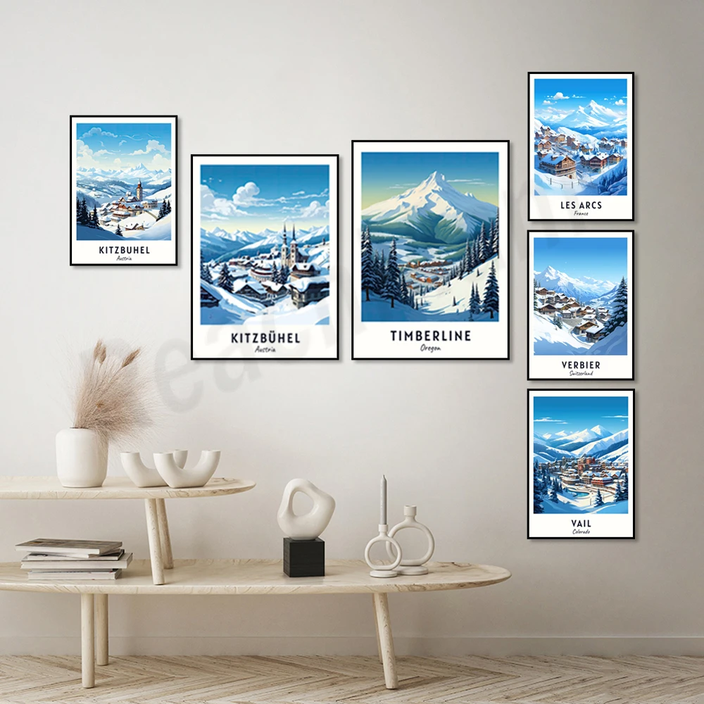 Serchevalier, Steamboat Springs, Vail Ski, Alpbach, Verbier, Chamonix, St. Moritz, Oregon, Les Arcs Ski, Washington Ski Poster