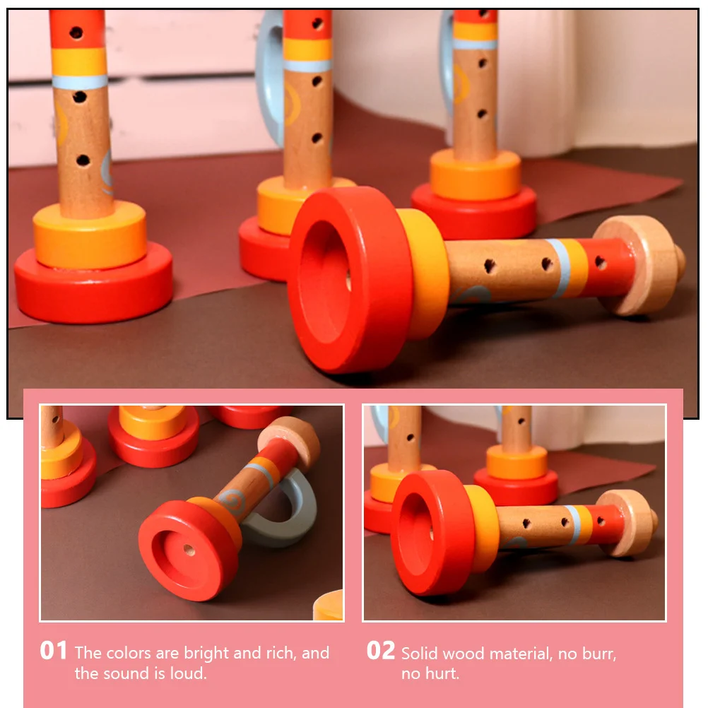 Trompette en bois, Instrument de musique créatif, outil éducatif précoce pour enfants, formation auditive, développement de la Coordination
