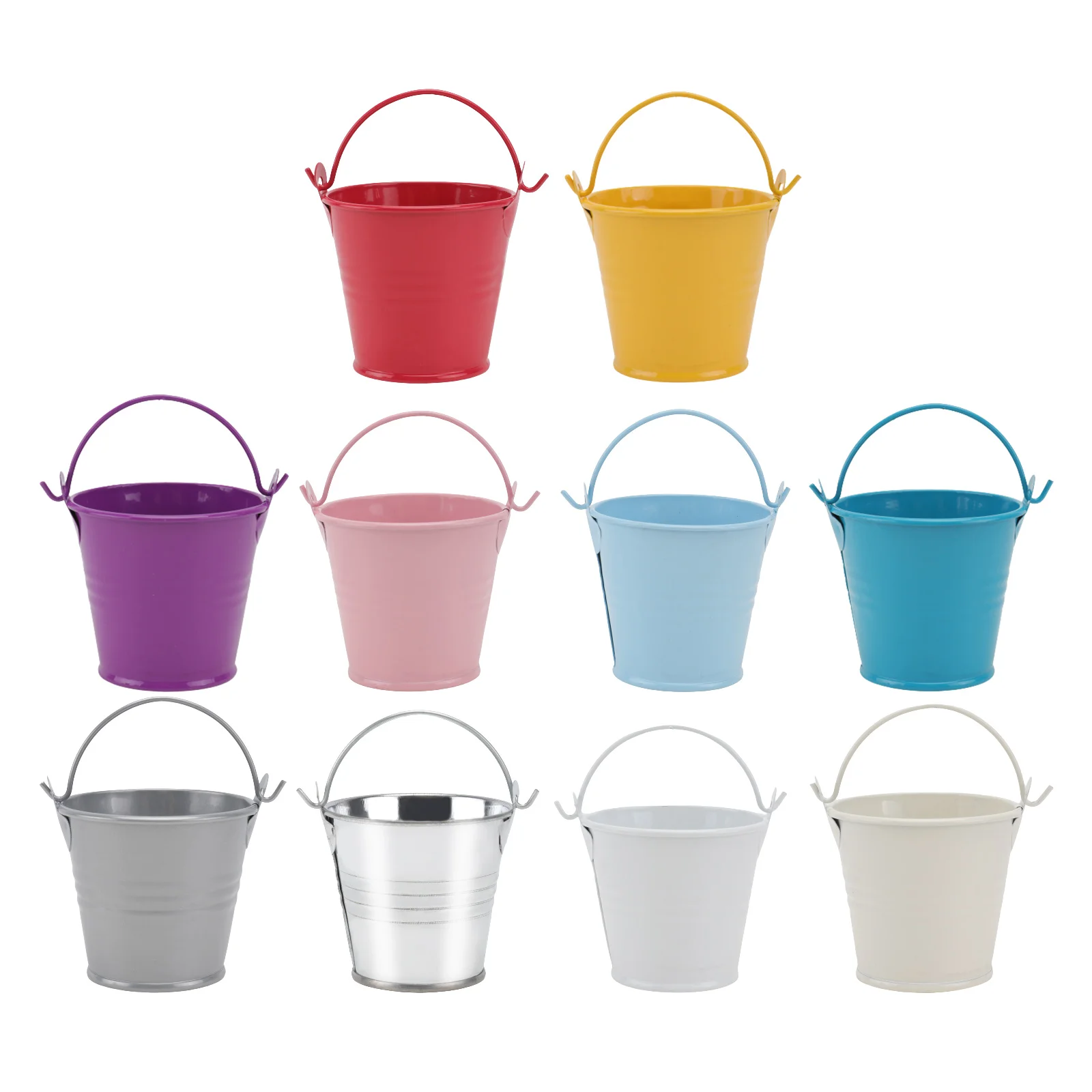 

10 Pcs Mini Iron Bucket for Succulent Plants Colorful Tin Container Garden Flower Pot Home Decor Unique Shape