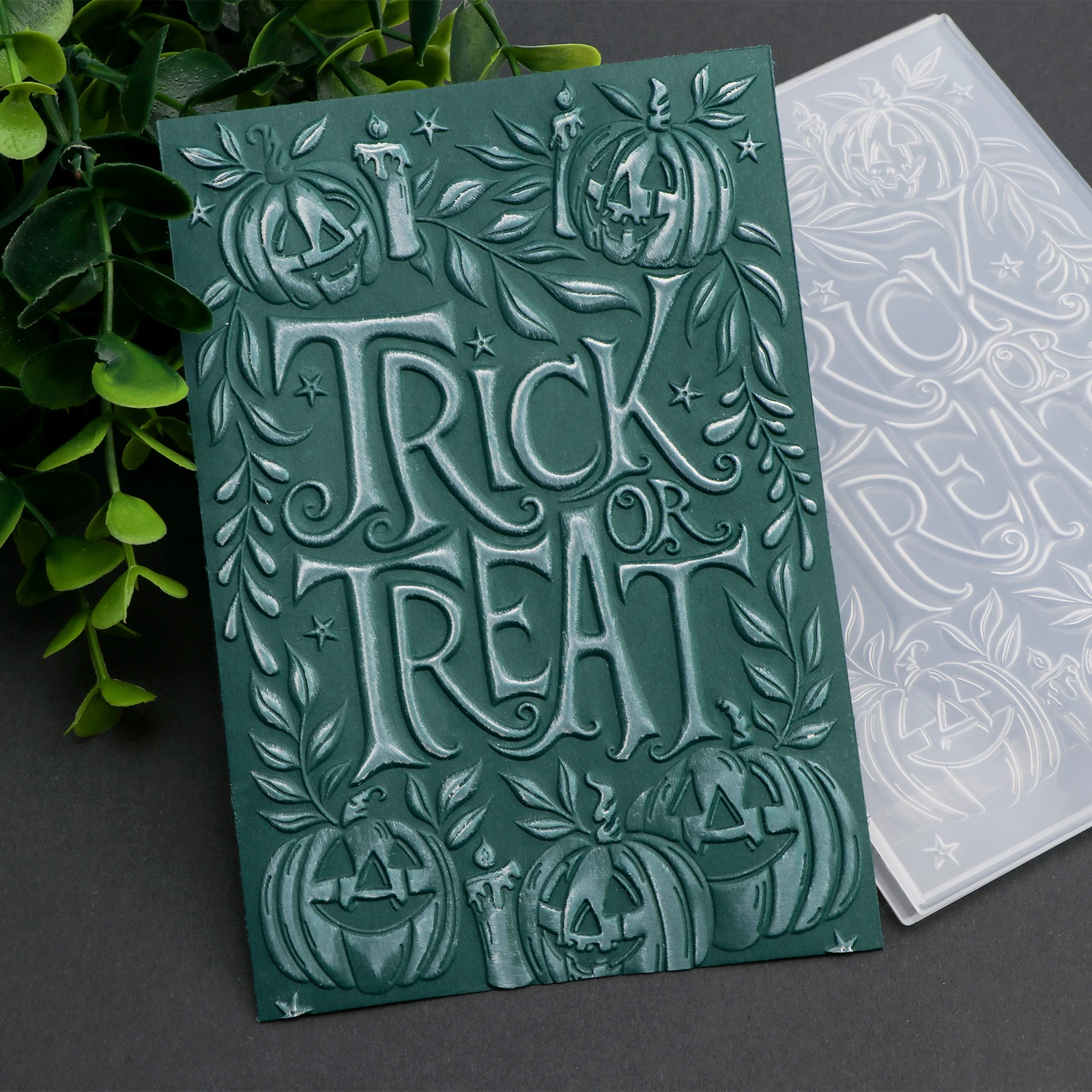 Halloween Trick Treat 3D Prägung Ordner Textur Muster Hintergrund DIY Scrapbook Dekorative Karton Handwerk Projekt Herstellung