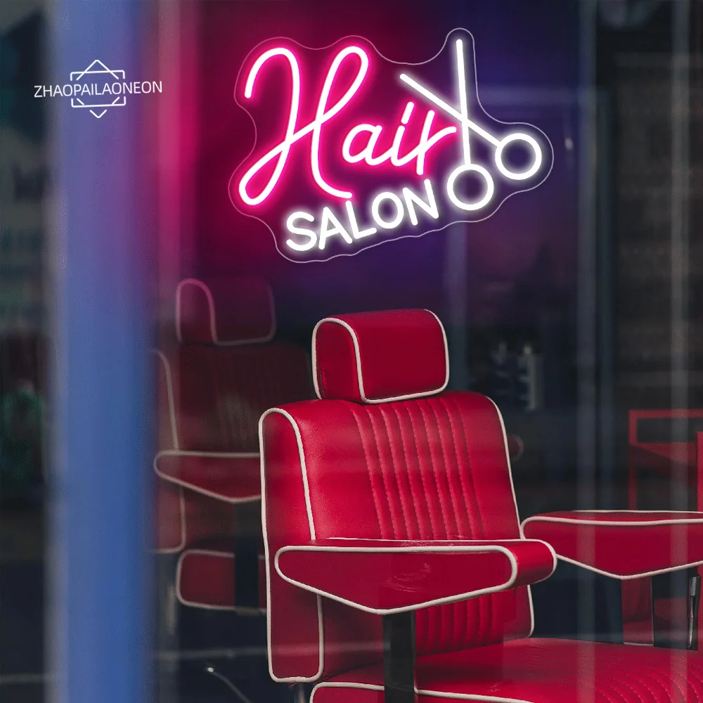 Hair Salon Neon Sign Hair Room Decor Neon Led Lamp Sign Signboard Beauty Salon Barber Shop Neon Light UP Wall Art Decoration