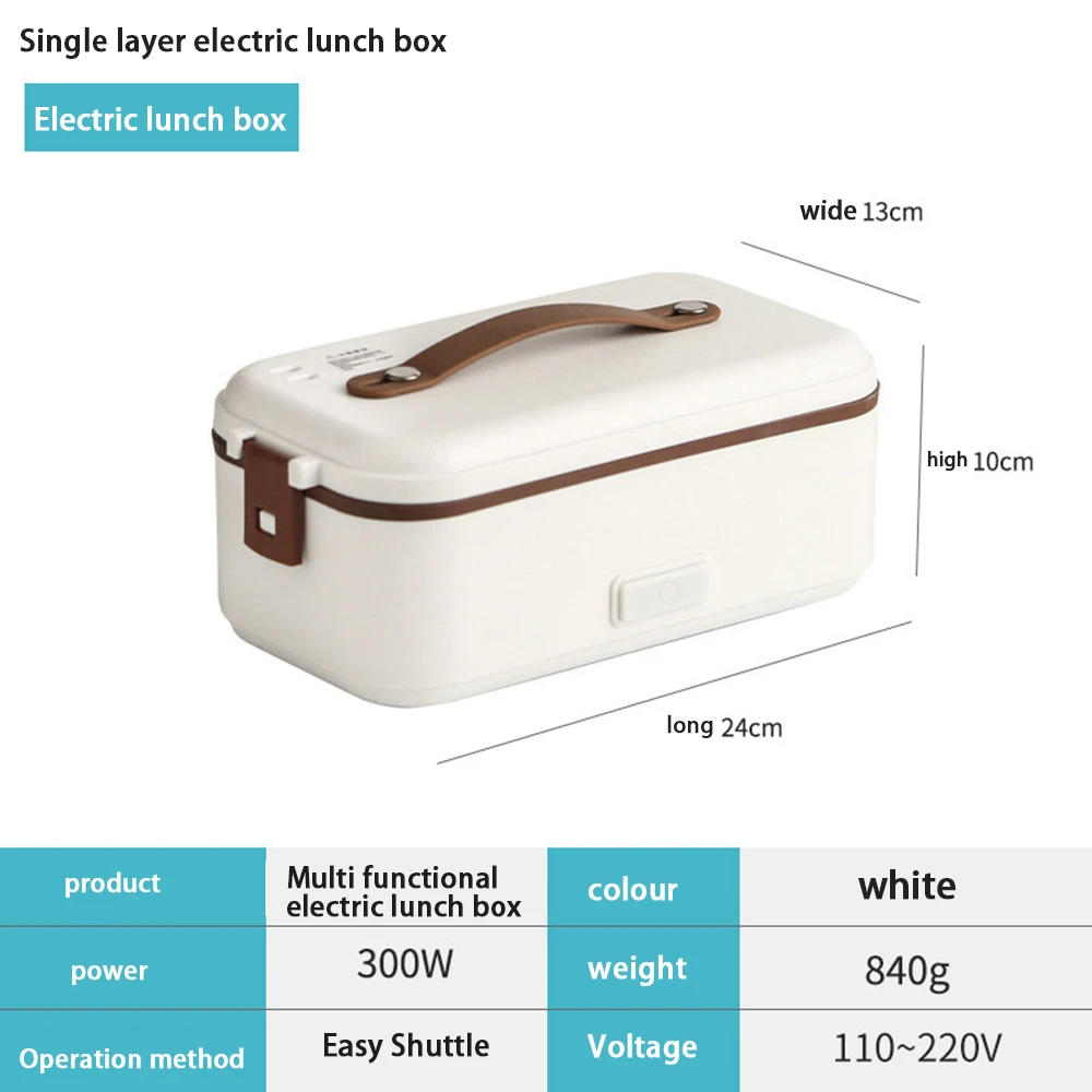 Multi Functional Household Electric Lunch Box Simple And High-Power Lunch Box Stainless Steel Leak Proof AndThickened Insulation