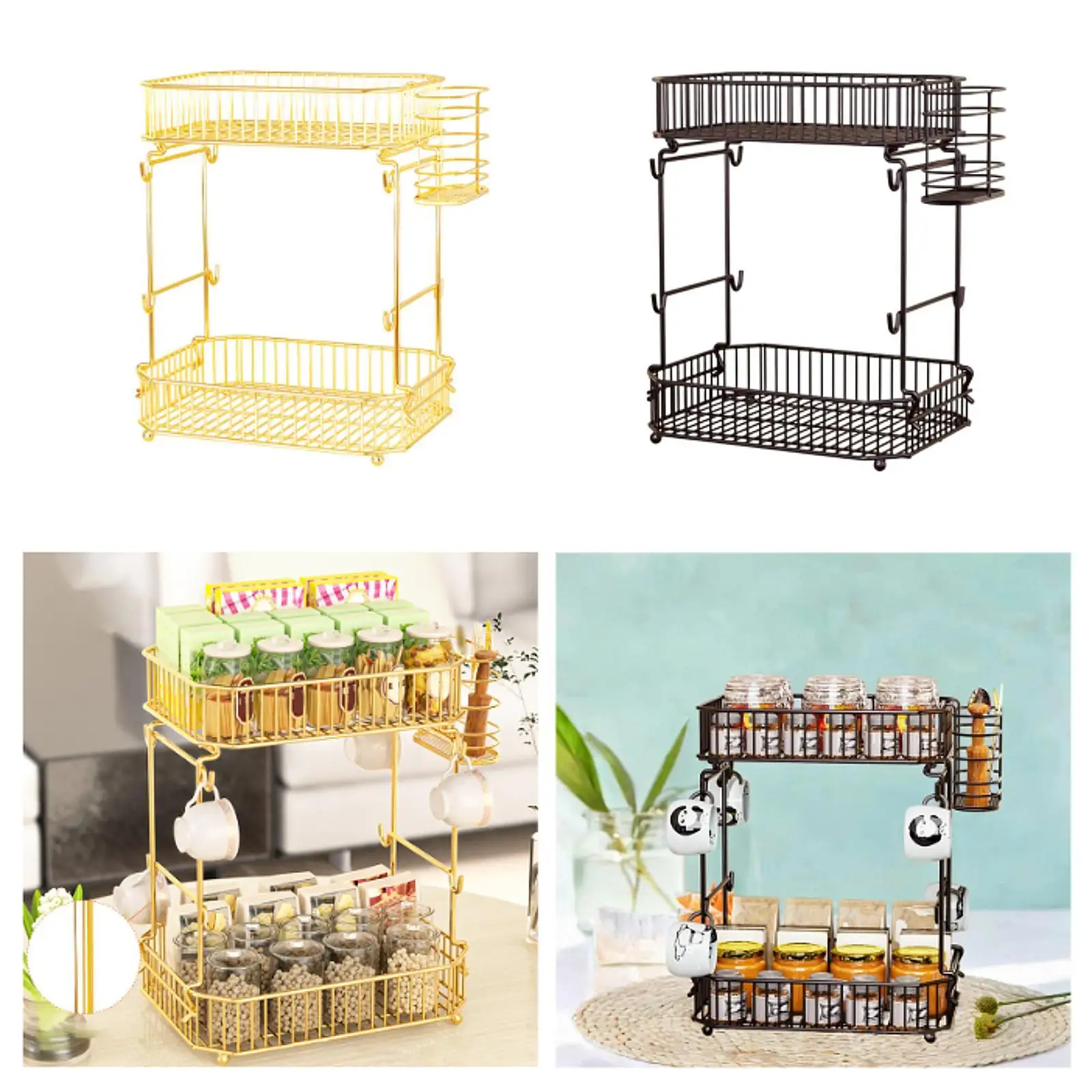 

Tier Spice Rack Pantry Organization Multifunction Bathroom Rack Organizer Kitchen Storage Organizer for Home Vanity Office