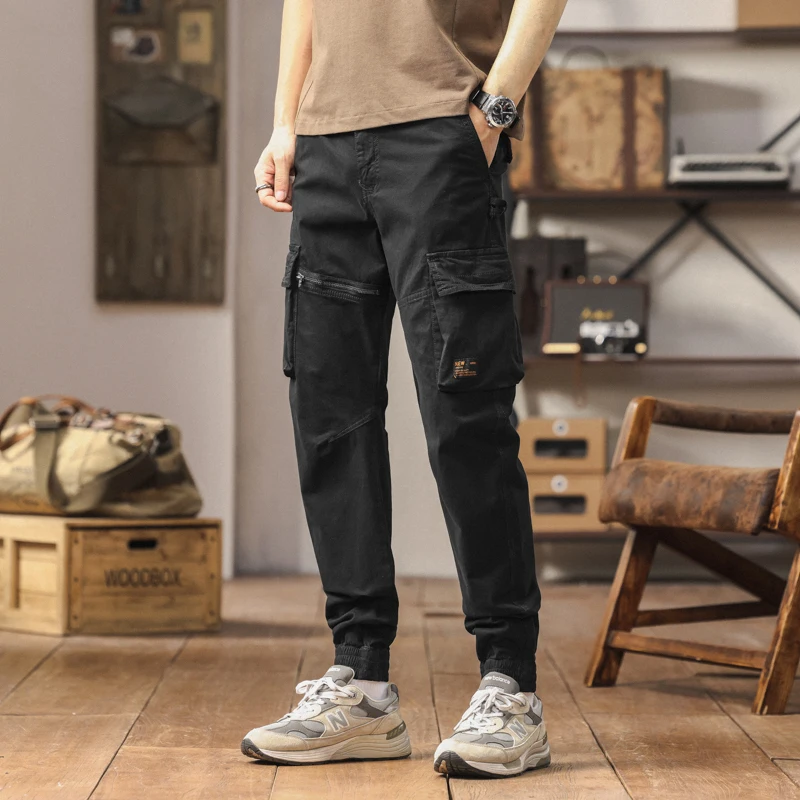 

Men's Casual Pants New Style American Pants Men's Loose Pants Solid Color Multi Pocket Functional Outdoor Sports Pants