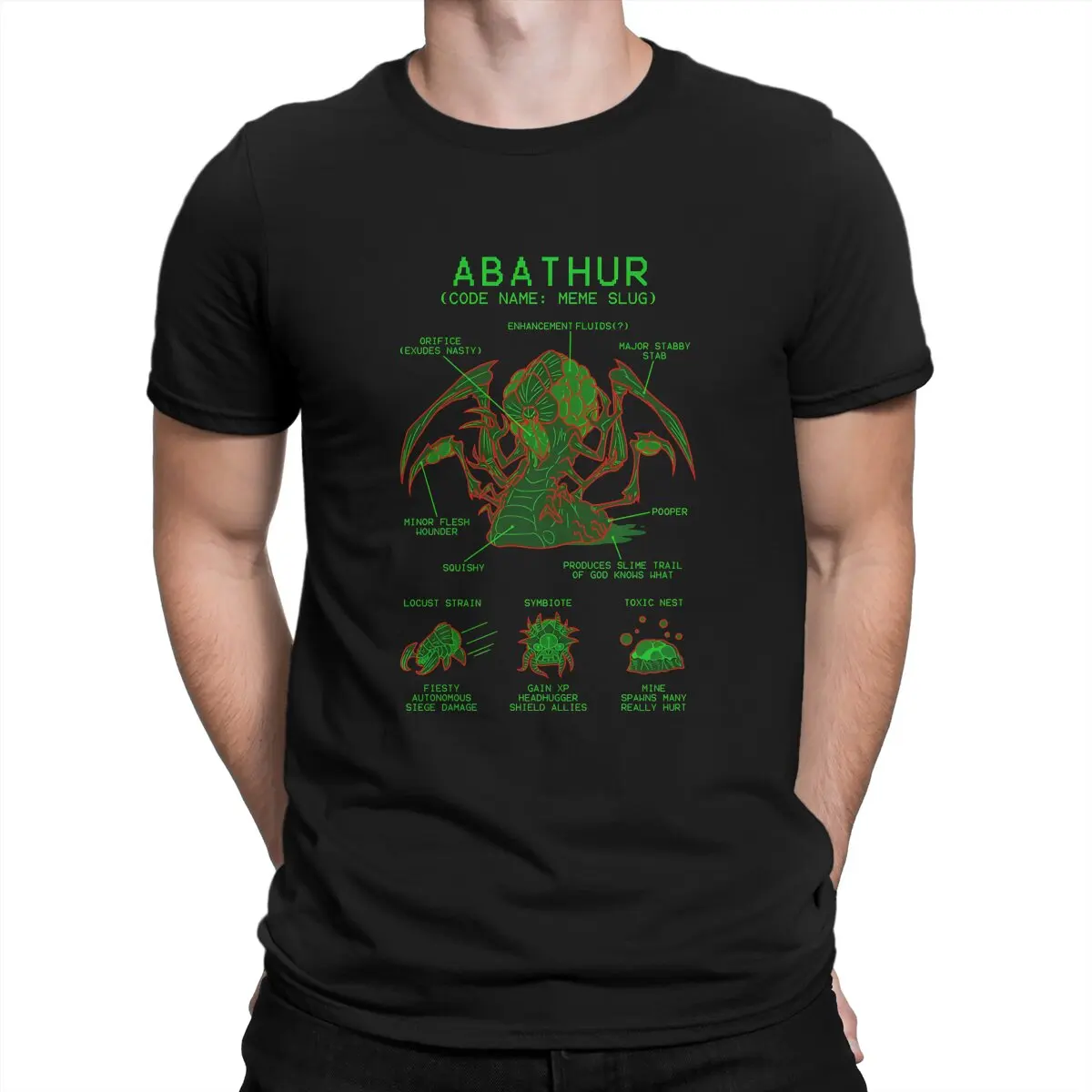 StarCraft Game Abathur Data Tshirt Graphic Men Tops Vintage Homme Summer Clothes Cotton Harajuku T Shirt