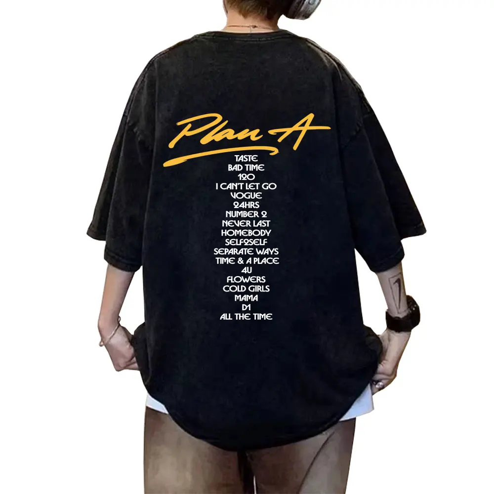 

Washed Vintage Rapper Lil Tecca Plan A Album Graphic T-shirt Men Women Hip Hop Fashion Pop Music T Shirt Male Oversized T-shirts
