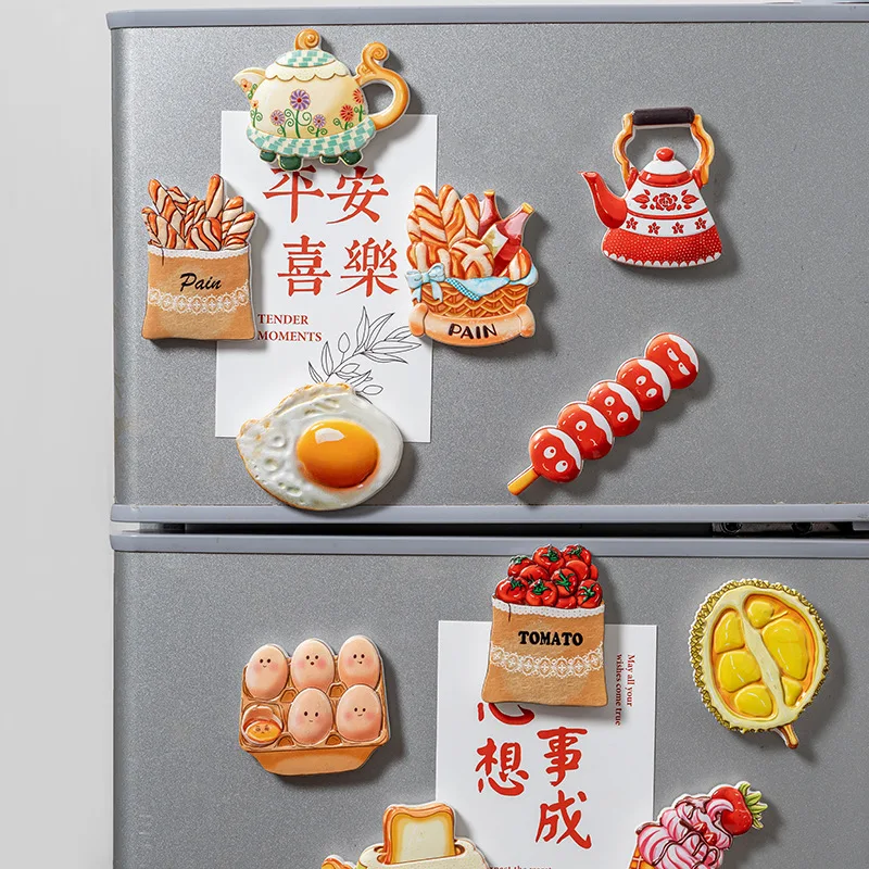 

French Bread Refrigerator Magnets Food Fridge Magnets Cute Photo Message Magnet Magnetic Sticker Decorative Refrigerator