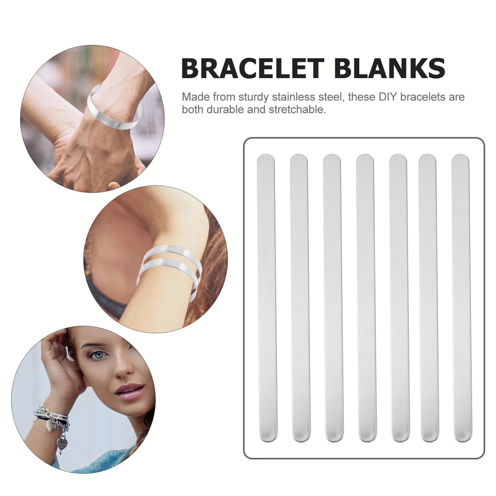 

18pcs Stainless Steel Cuff Bracelet Blanks Diy Engraving Customizing Jewelry Making Adjustable Durable Gift For Lovers Wedding