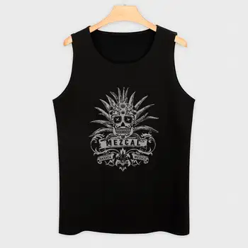 梅斯卡爾復古龍舌蘭糖骷髏圖案蒂華納墨西哥亡靈節瑪雅迷幻蠕蟲背心 8 最佳銷售 梅斯卡爾酒 - №3