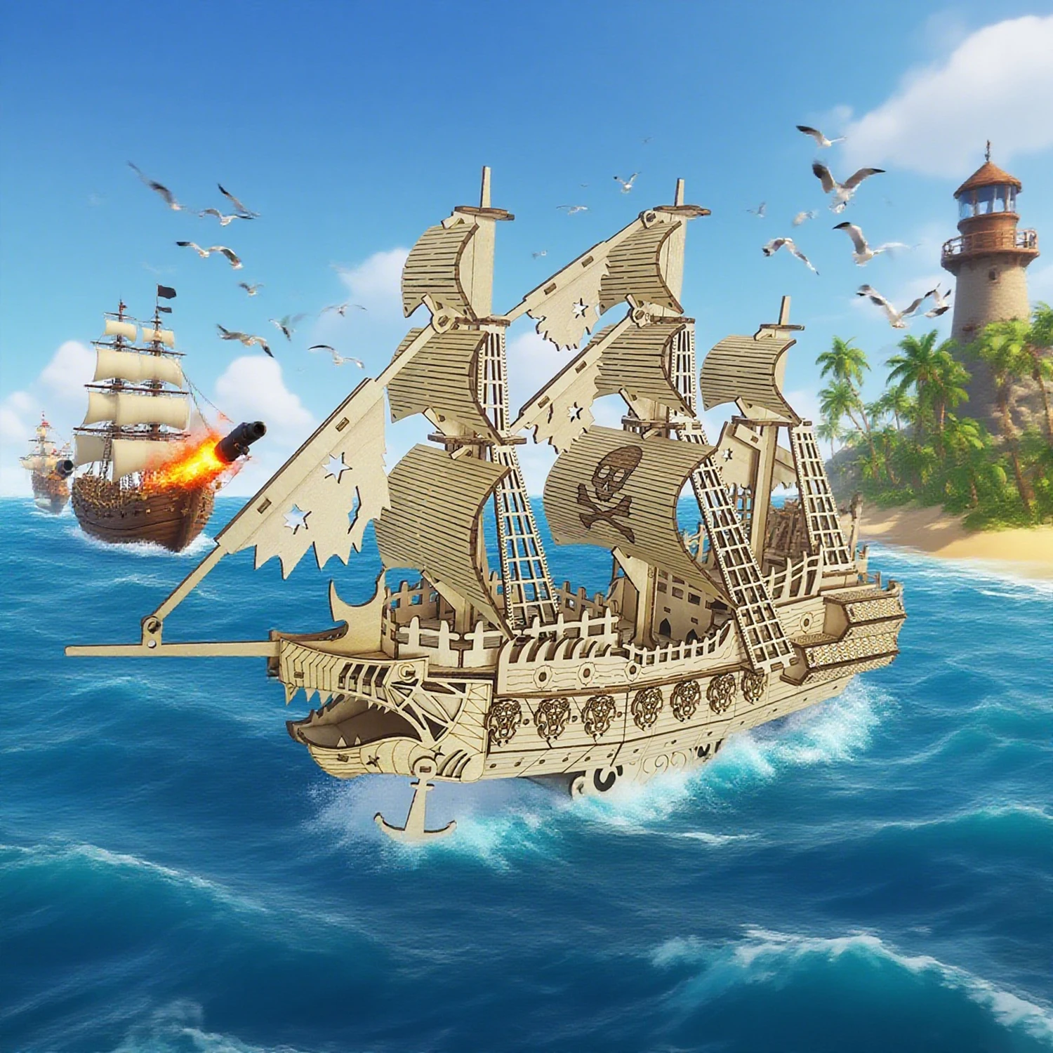 

DIY Wooden Puzzle Ship: The Dutchman 3D Handcrafted Model The Perfect Gift Choice for Birthdays, Halloween, and Christmas