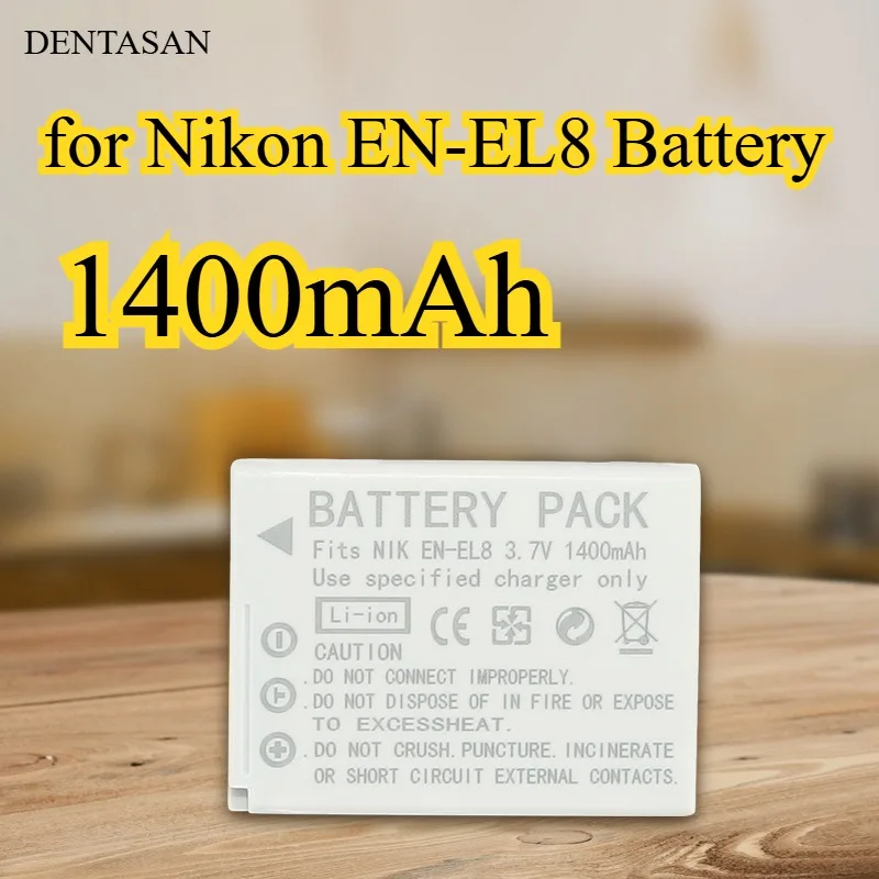 

1400mAh EN-EL8 Battery for Nikon Coolpix S9 S51 S50 S52 P1 P2 L1 L2Rechargeable Digital Camera Battery