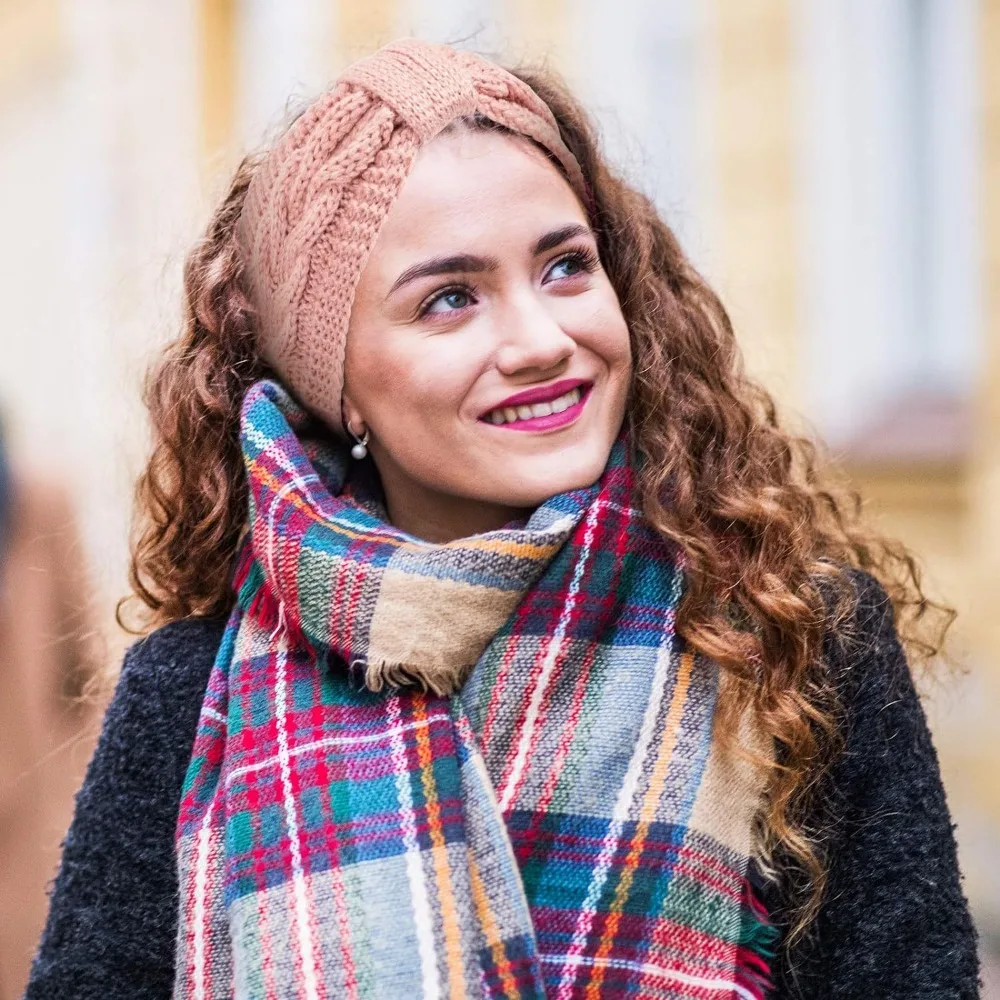 New in Plush Thick Wool Knitting Sports Headband Autumn Ear Protection Ear Warmer Women Thermal Insulation Cold Proof Head Cover