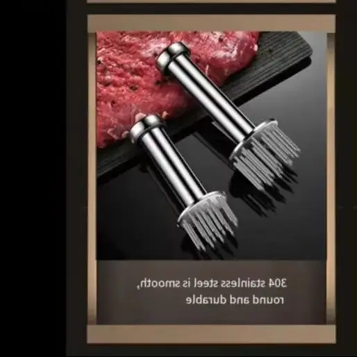 

304 Stainless Steel Tenderizer Marinade Injector Cooking Tool Silver Meat Tenderizer Automatic Rebound Function