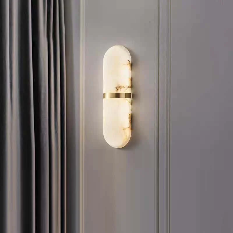 

Современный настенный светильник из металла и алебастра, роскошный настенный светильник-капсула для спальни, гостиной, отеля