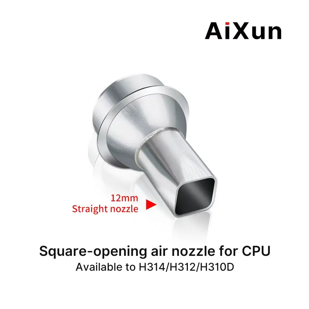Aixun 5PCS Square‑Opening Hot Air Gun Nozzle, CPU Special Air Nozzle for H314 H312 H310D Hot Air Rework Station
