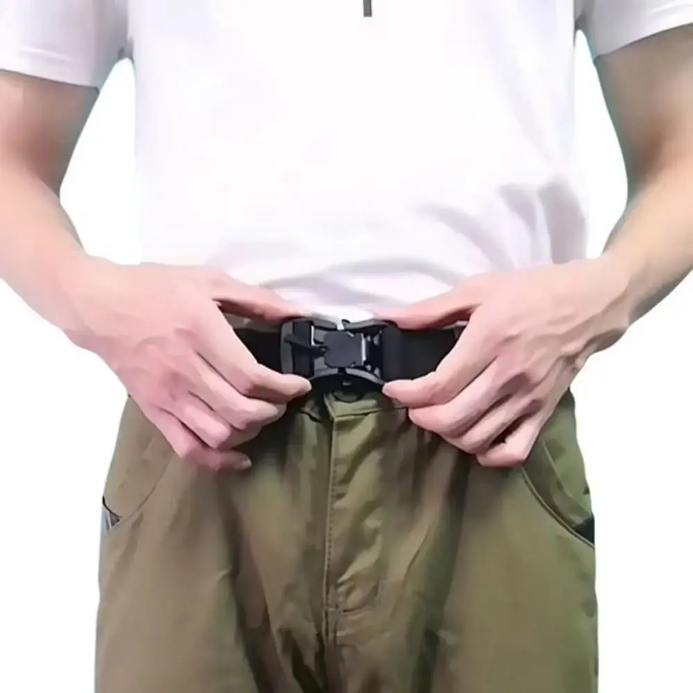 

Casual Alloy Buckle Men's Nylon Belt Adjustable All-match Canvas Belt Elastic Korean Style Jeans Waistband Men/Boys