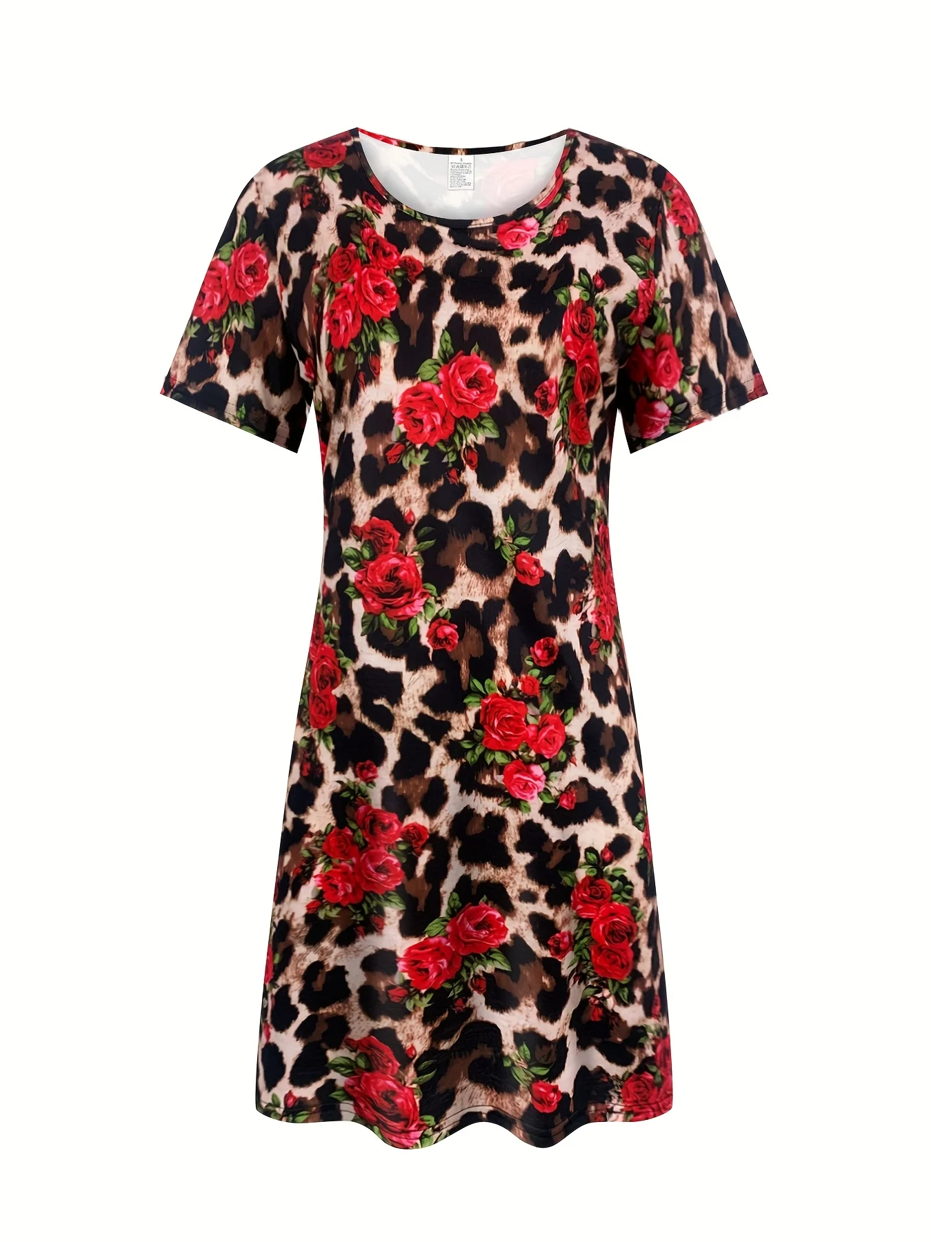 فستان نسائي كاجوال بأكمام قصيرة مع فستان تجريدي بطباعة ثلاثية الأبعاد على شكل حرف a منتصف تي شيرت فستان صيفي أنيق ملابس نسائية