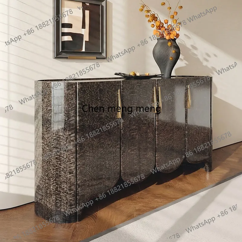 

Italian style, solid wood dining side cabinet, living room household tea, modern simple wall storage cabinet
