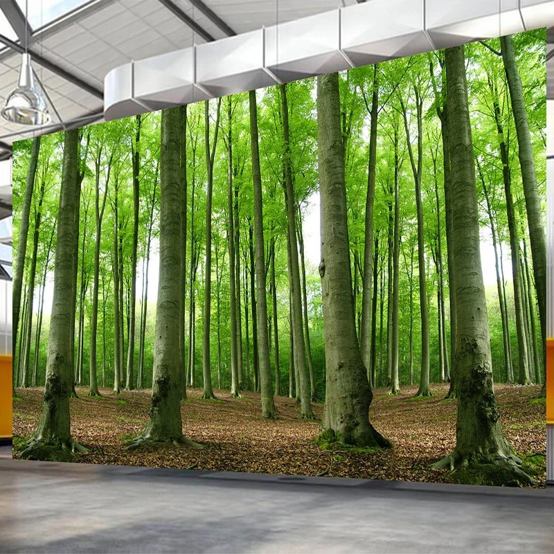 

3D Wallpaper Modern Green Forest Tree Photo Wall Mural Living Room TV Sofa Restaurant Background Wall Paintings Papel De Parede