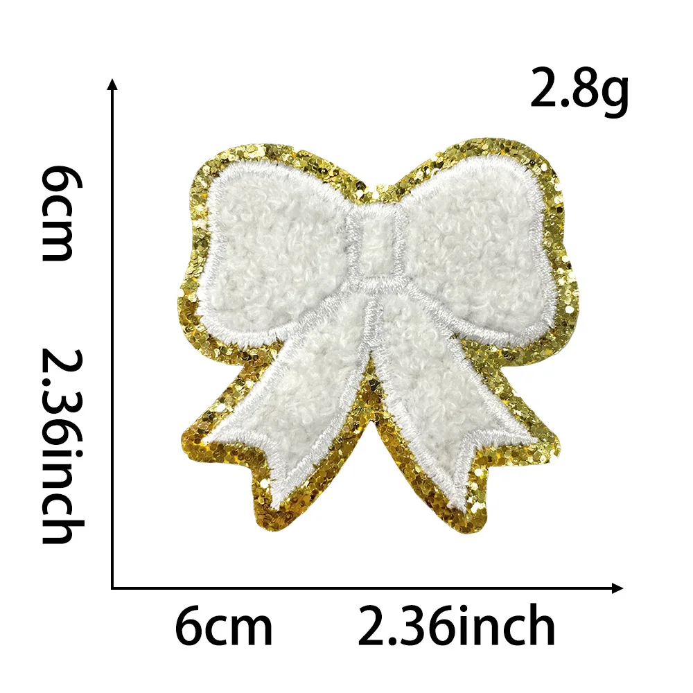 5PCS Bow Cloth Sticker Pink Girl Towel Embroidery Festival Homemade DIY Gift Clothing Sticker Back Glue Ironing