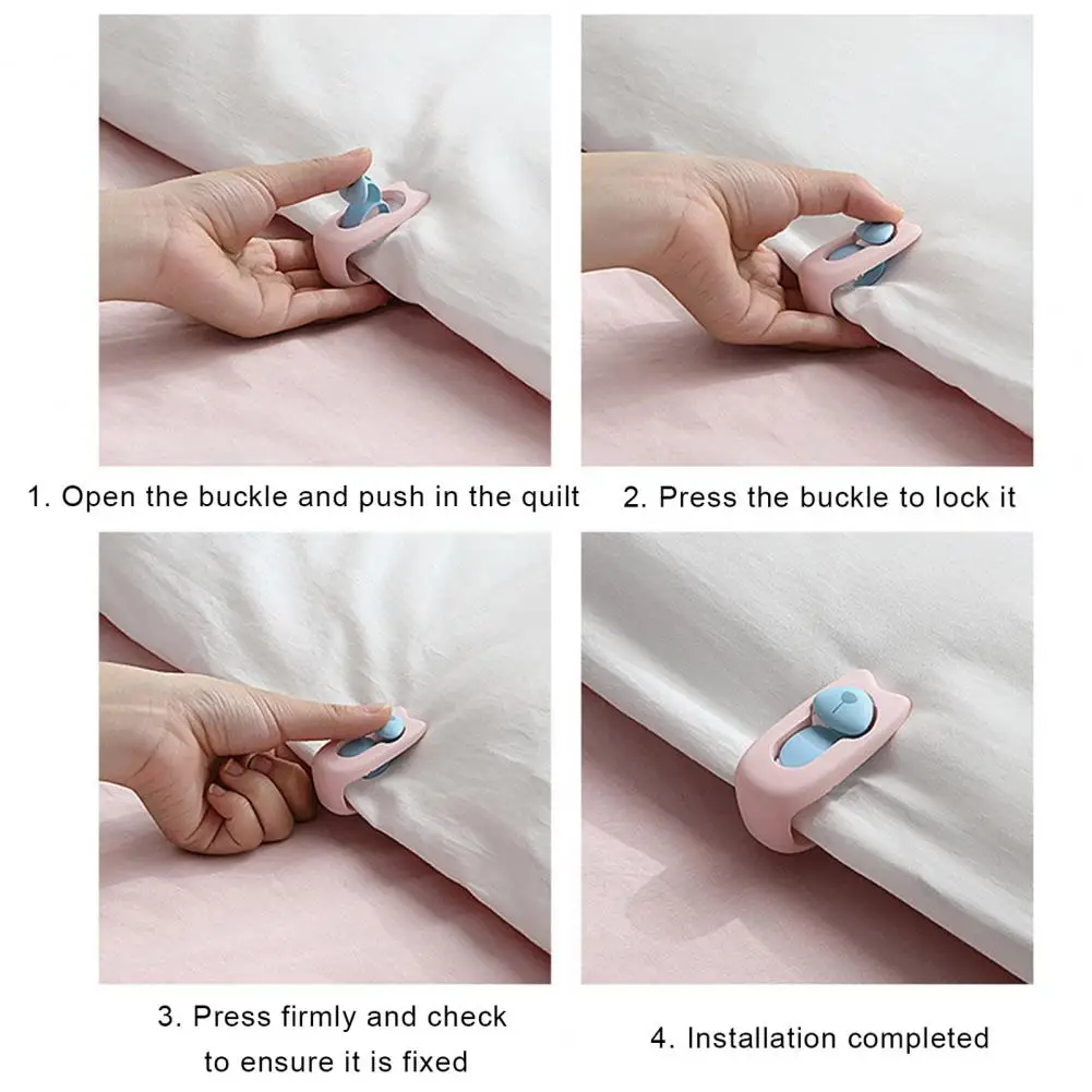 Comfortable Sheet Fastener Bed Sheet Clip Non-slip Bedding Supplies Cute Bear Quilt Holder Clip for Duvet Bed Sheet Fastener