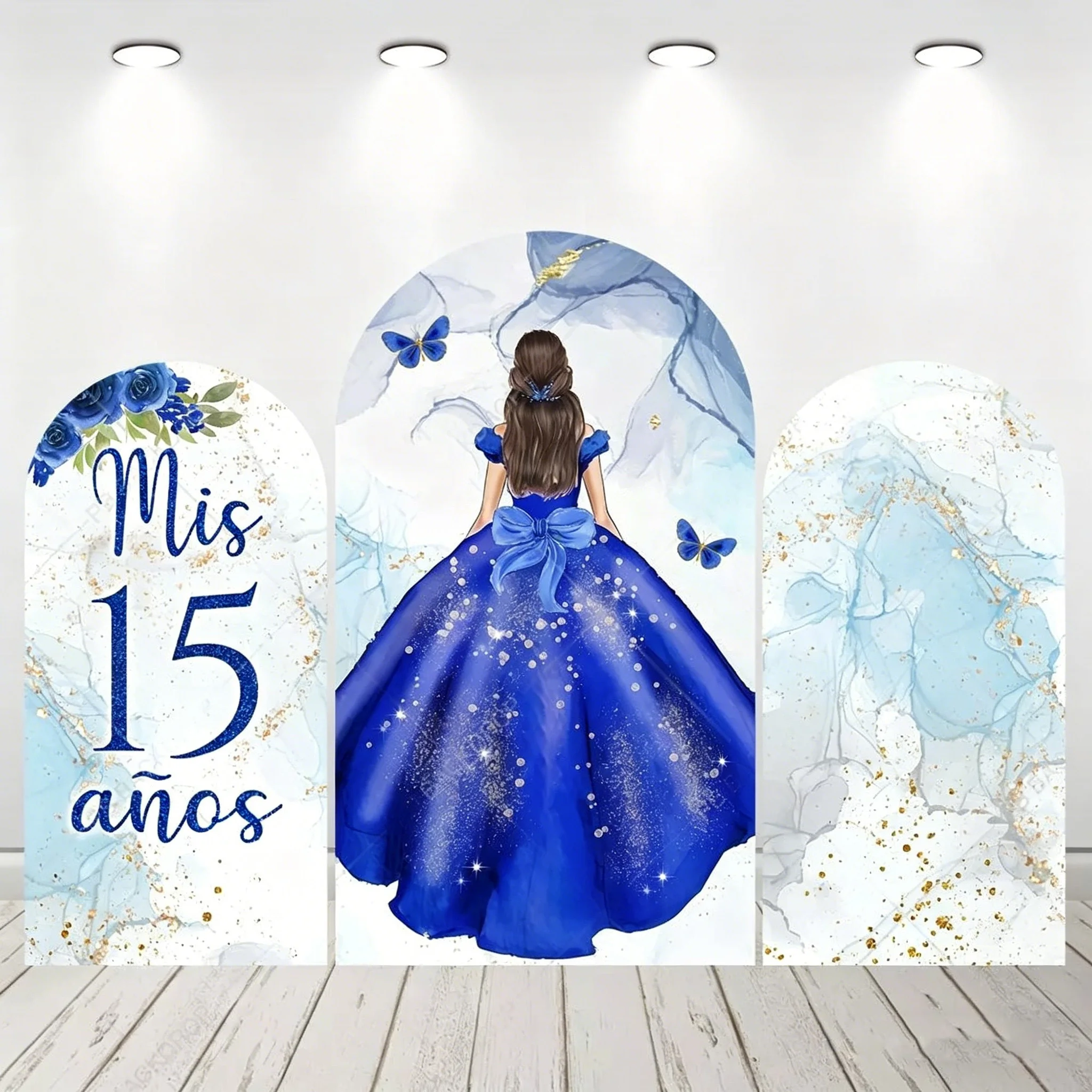 

LS Custom Quinceanera Dress Sweet Princess Girl 15th Birthday Party Baby Shower Cover Chiara Arch Background Decor Backdrop