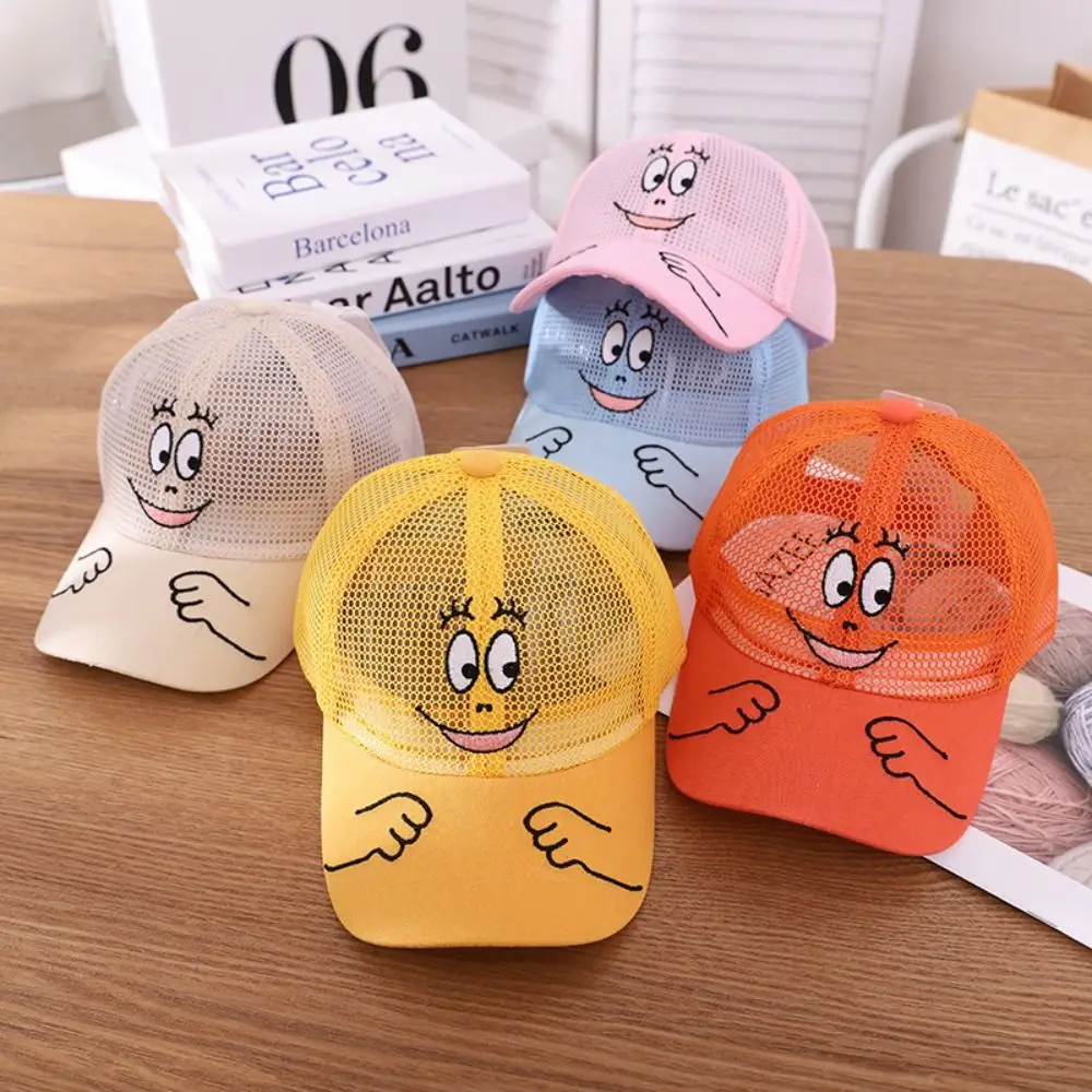 Cute Cartoon Face Children Mesh Baseball Cap Beach Spring Summer Autumn Kids Hats Cool Sun Hat Camping/Fishing