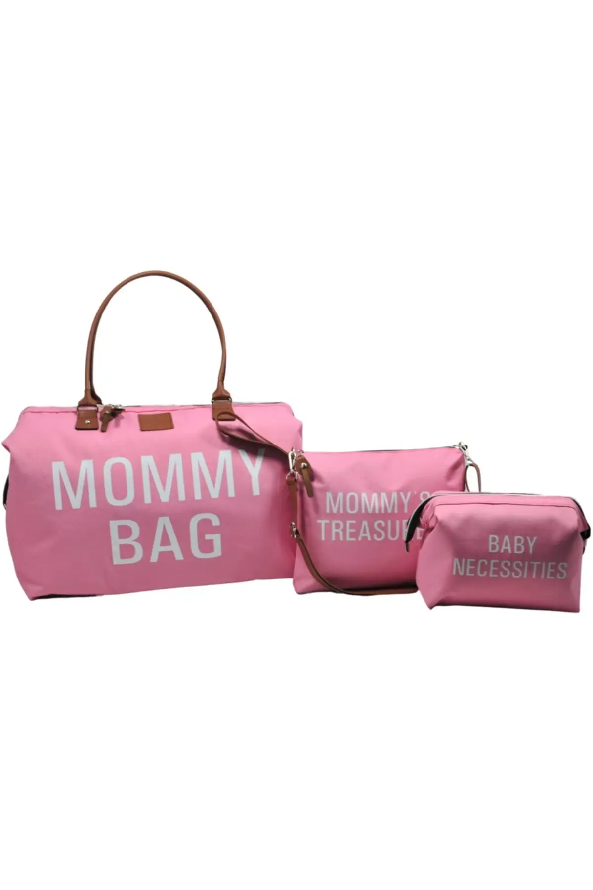 Mommy Bag Exclusive Design 3-Set Pink Baby Mommy Baby Care and Toddler Bag 2022 Mommy Bag Stroller Organizer Changing Travel