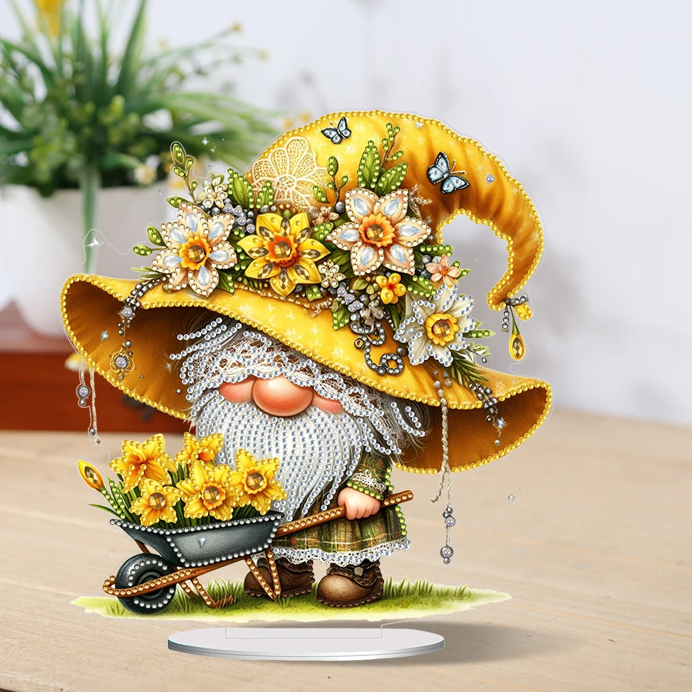 

Gnome Double Sided Effect 5D DIY Diamond Art Tabletop Decorations Cute Diamond Painting Desktop Decorations Bedroom Table Decor