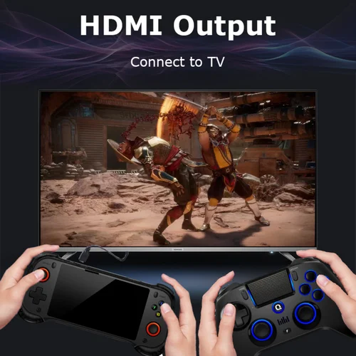 Imagen 2 del producto Consola de juegos portátil Retro QRD Vortex F5 Original, pantalla IPS de 5,5 pulgadas, sistema Linux, Joystick HALL, iluminación LED, reproductor de videojuegos