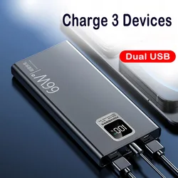 Power Bank with 2USB Output 30000mAh 66W Fast Charging Powerbak Portable Battery Charger for iPhone 15 14 Huawei Xiaomi Samsung