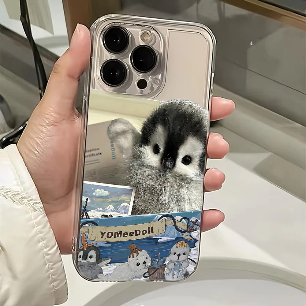 

Cute poster little penguin Phone Case For iPhone 16 15 14 13 12 11 Mini Pro Max X XR 7 8 Plus Transparent Soft TPU Back Cover