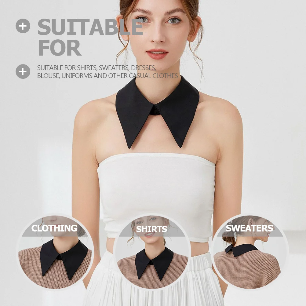 

Chiffon Fake Collar For Women Detachable Dickey Blouse Sweater Shirt Lapel Lightweight Office Wear Stylish Half Top