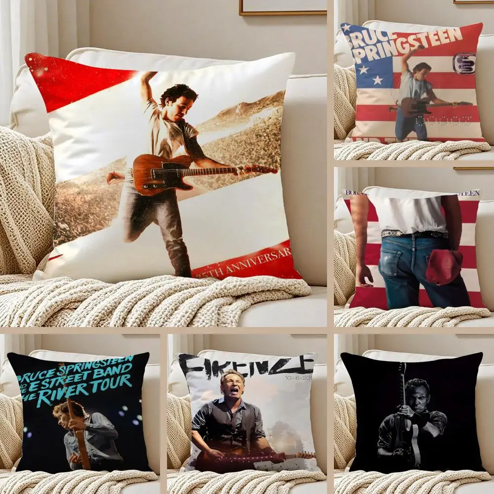 singer classic B-Bruce S-Springsteen Cushion Cover Pillowcase Anti-dustmite living Room Sofa Decor Cushion Room